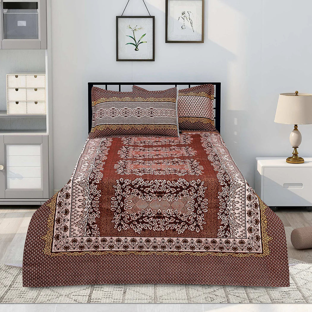 Jade 4 Pillow Multani Bedsheet Set |Single Two Pillow