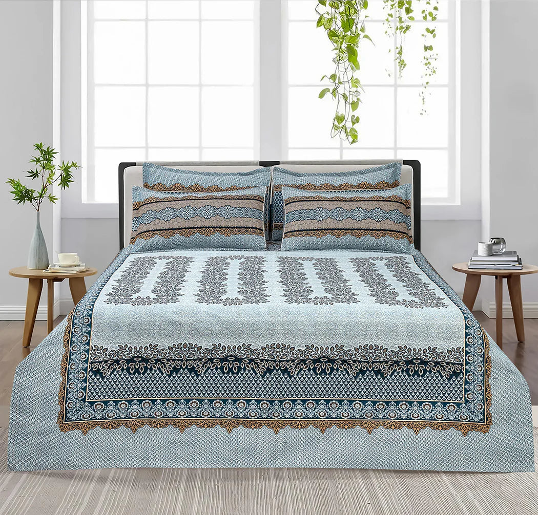 Jade 4 Pillow Multani Bedsheet Set |Single Two Pillow