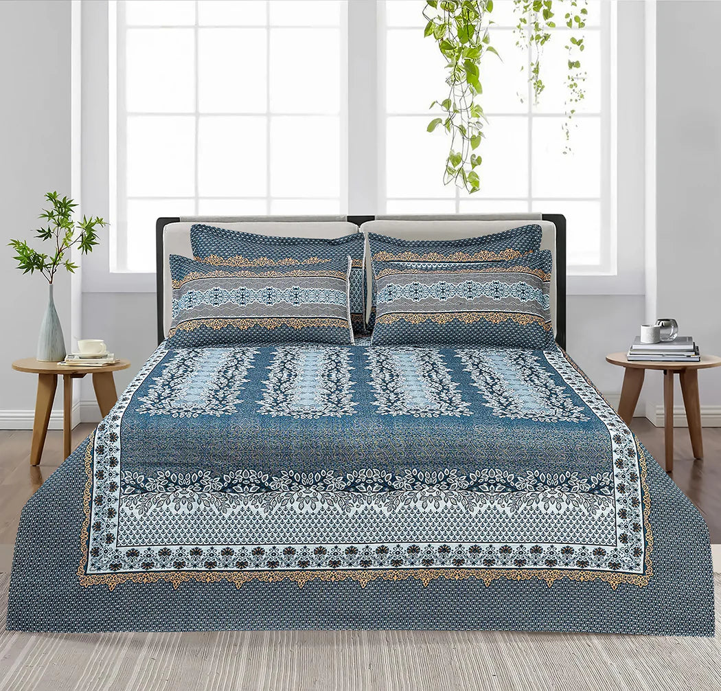 Jade 4 Pillow Multani Bedsheet Set |Single Two Pillow