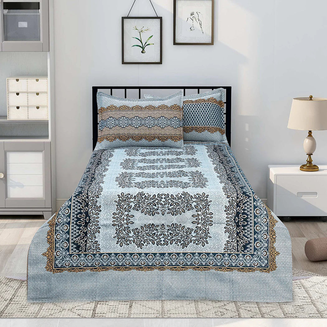 Jade 4 Pillow Multani Bedsheet Set |Single Two Pillow