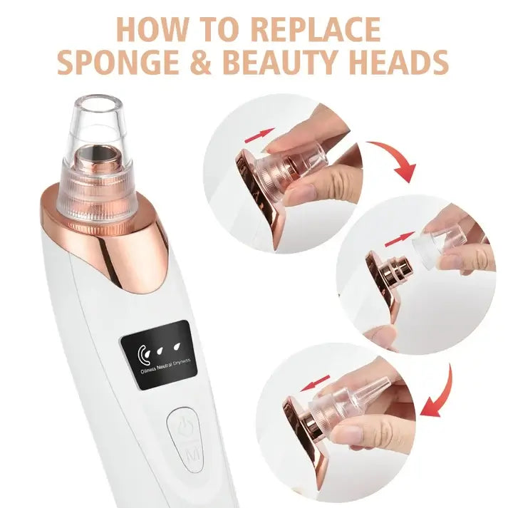 5-in-1 Electric Blackhead Remover & Pore Vacuum Cleaner – USB Rechargeable Facial Pore Cleaner