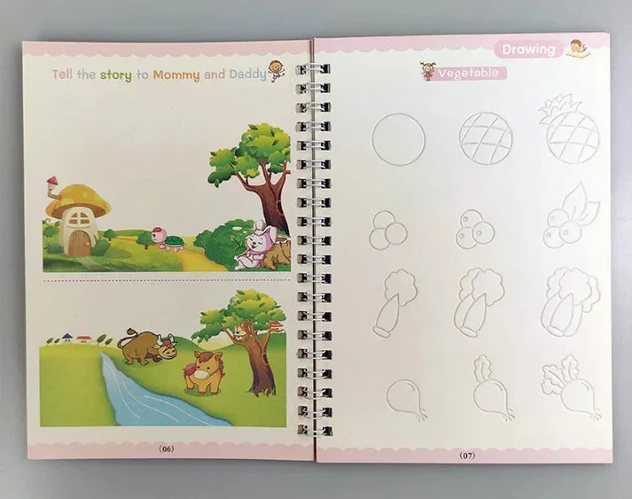 Sank Magic Practice Copybook for Kids | Reusable Handwriting Learning Workbook