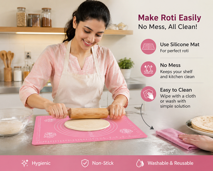 Non-Stick Silicone Baking & Dough Rolling Mat for Kitchen