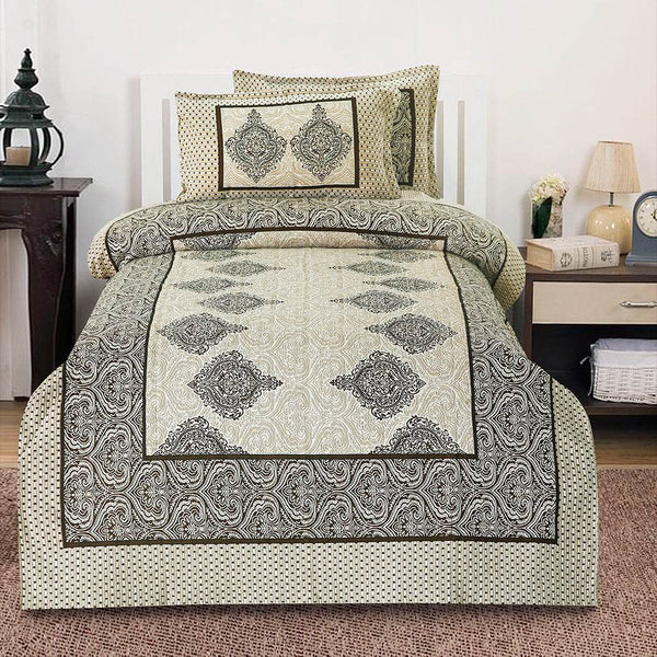 Lush 4 pillow Multani Bedsheet Set | Single (2 Pillow Covers)