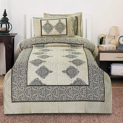 Lush 4 pillow Multani Bedsheet Set | Single (2 Pillow Covers)