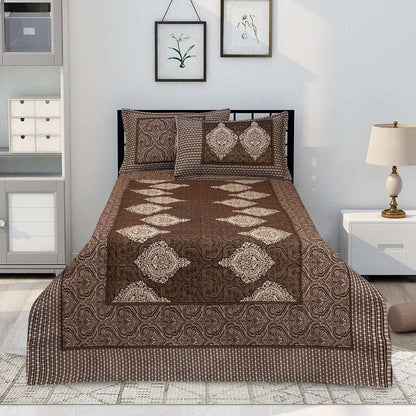 Lush 4 pillow Multani Bedsheet Set | Single (2 Pillow Covers)