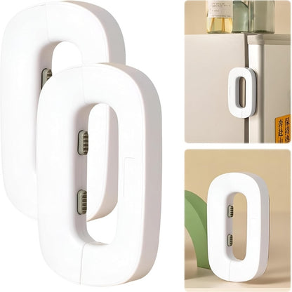 Child Safety Refrigerator Lock – Baby Proof Fridge Door Lock with Double Button | White & Grey