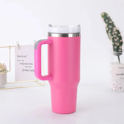 40oz Vacuum Flask with Straw – Hot & Cold Insulated Tumbler/ Water Bottle