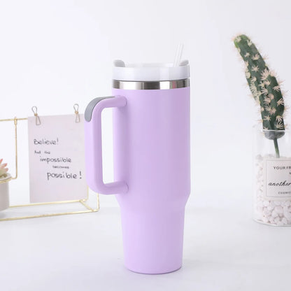 40oz Vacuum Flask with Straw – Hot & Cold Insulated Tumbler/ Water Bottle
