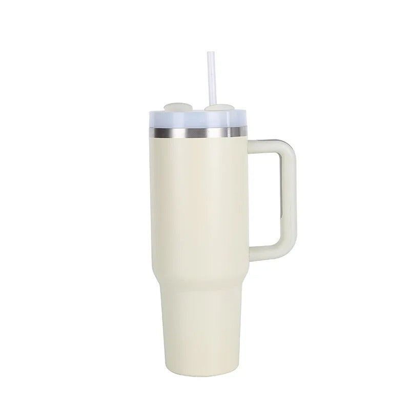 40oz Vacuum Flask with Straw – Hot & Cold Insulated Tumbler/ Water Bottle