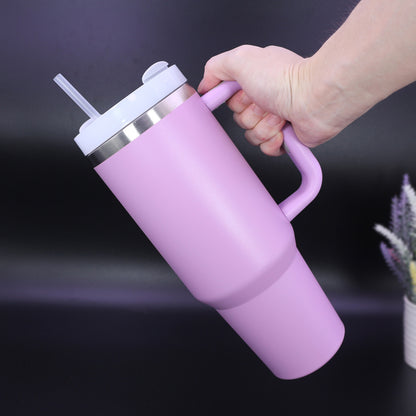 40oz Vacuum Flask with Straw – Hot & Cold Insulated Tumbler/ Water Bottle