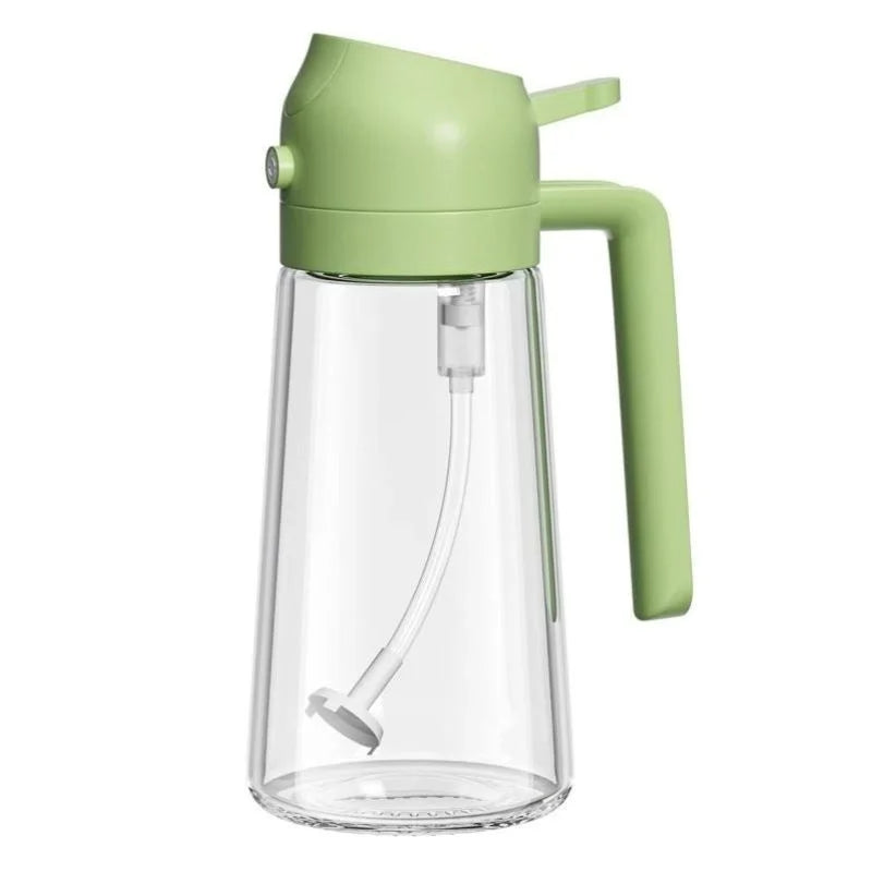 2-in-1 Glass Oil Spray Bottle & Dispenser 450ml | Fine Mist Oil Sprayer for Cooking, Air Fryer, BBQ & Kitchen